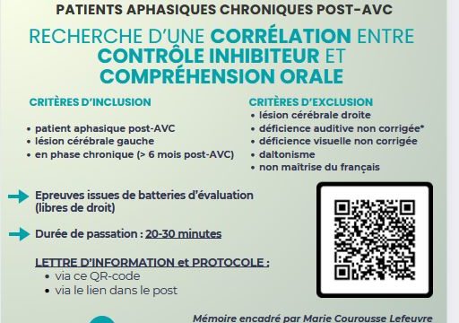 Mémoire : Neurologie et fonctions exécutives – inhibition et compréhension – protocole d’évaluation