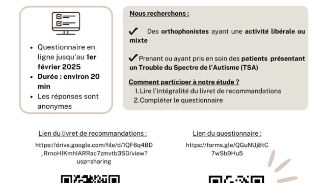 Questionnaire TSA et particularités sensorielles