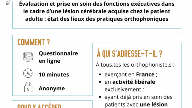 [Fonctions exécutives et lésion cérébrale acquise – Questionnaire]